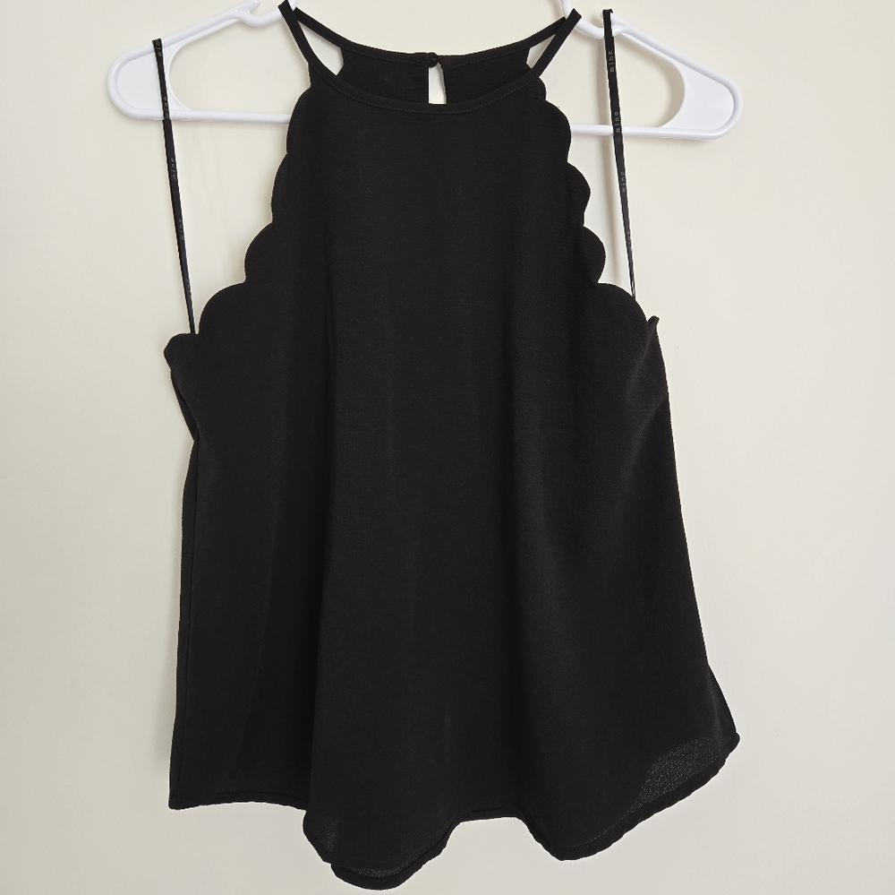 Mine Black Scalloped Camisole Top